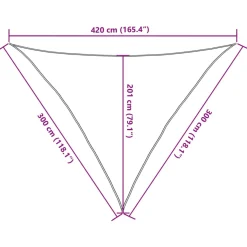 Żagiel przeciwsłoneczny, 160 g/m², antracytowy, 3x3x4,2 m, HDPE