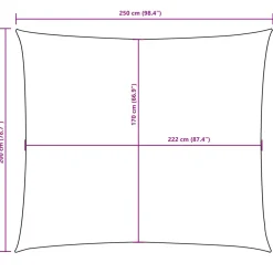 Żagiel przeciwsłoneczny Czarny 2 x 2.5 m vidaXL