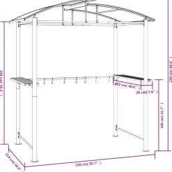 Altana Nad Grill Zadaszenie Nad Grill Antracytowe 210x114x230 cm