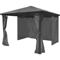Altana Ogrodowa z Zasłonami Pergola Namiot Ogrodowy Antracyt 300x300 cm