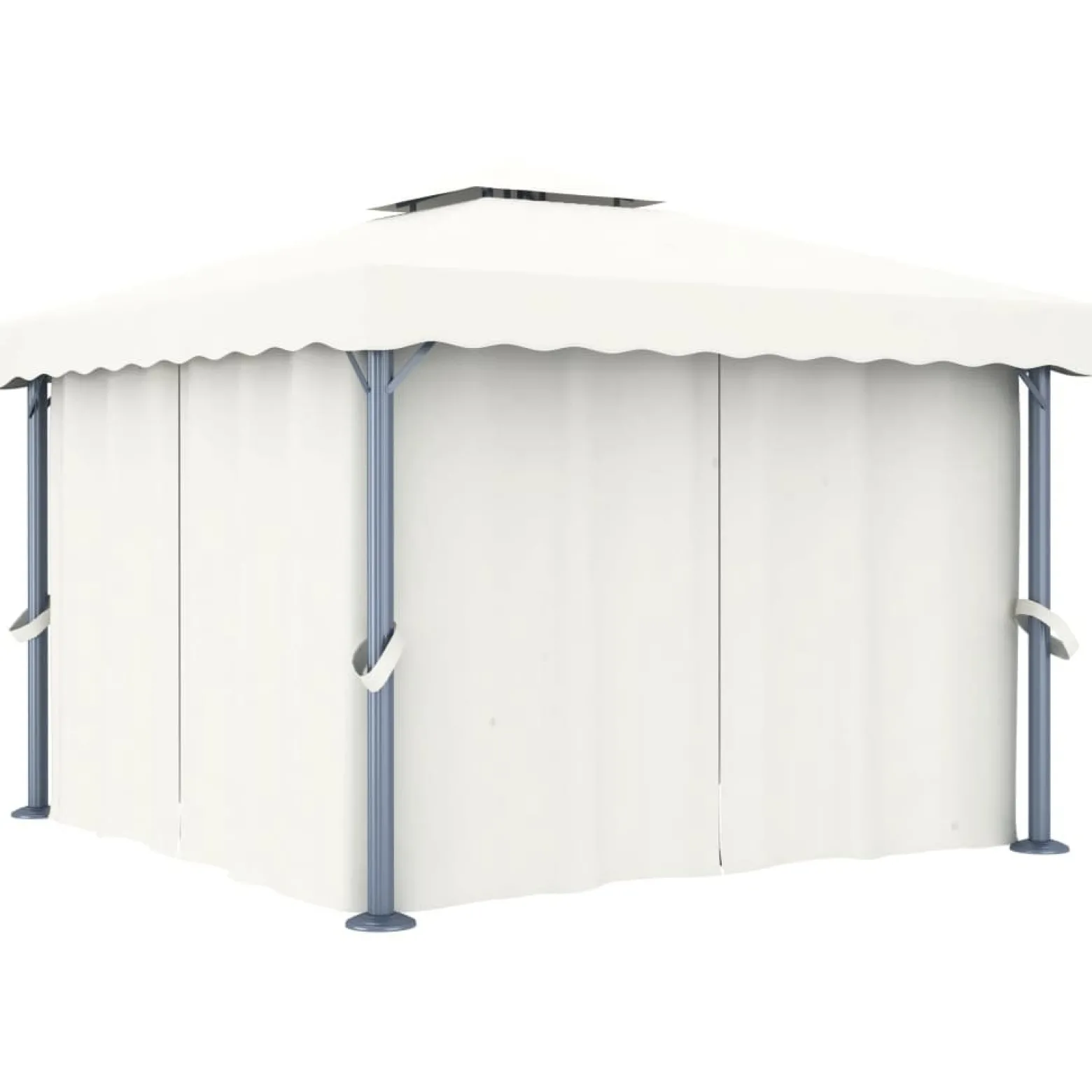 Altana Ogrodowa z Zasłonami Pergola Namiot Ogrodowy Kremowy 3 x 3 m