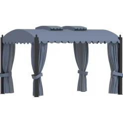 Altana Ogrodowa z Zasłonami Pergola Namiot Ogrodowy Antracyt 3 x 4 m