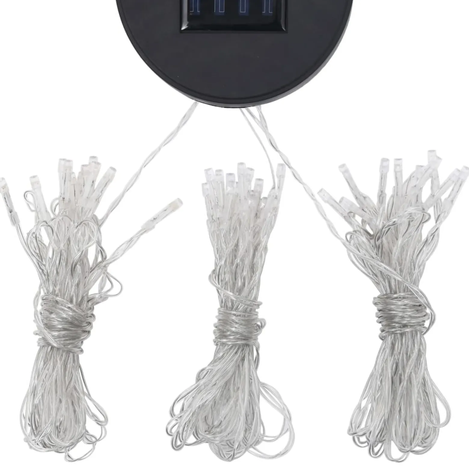 Altana ze sznurem lampek LED, 3x3 m, kremowa tkanina