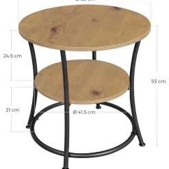 Ława stolik kawowy artisan-czarny z półką styl industrialny loft rustykalny