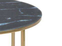 Ława okrągła 80 cm Marbela Black ze złotym metalem