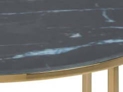 Ława okrągła 80 cm Marbela Black ze złotym metalem