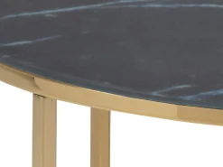 Ława okrągła 80 cm Marbela Black ze złotym metalem