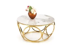 Ława VENUS 2 biały marmur/złota
