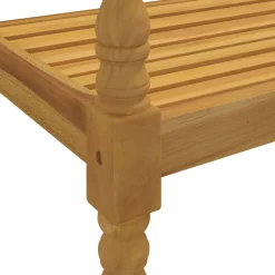 Ławka Batavia z jasnozielony poduszką,150cm, lite drewno tekowe