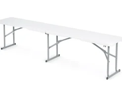 Ławka cateringowa ogrodowa Plonos 182x42x28cm składana turystyczna biała