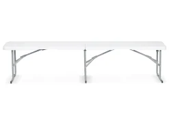 Ławka cateringowa ogrodowa Plonos 182x42x28cm składana turystyczna biała