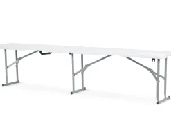 Ławka cateringowa ogrodowa Plonos 182x42x28cm składana turystyczna biała