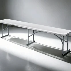 Ławka cateringowa ogrodowa Plonos 182x42x28cm składana turystyczna biała