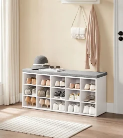 Ławka do siedzenia z miękkim siedziskiem szafka na buty