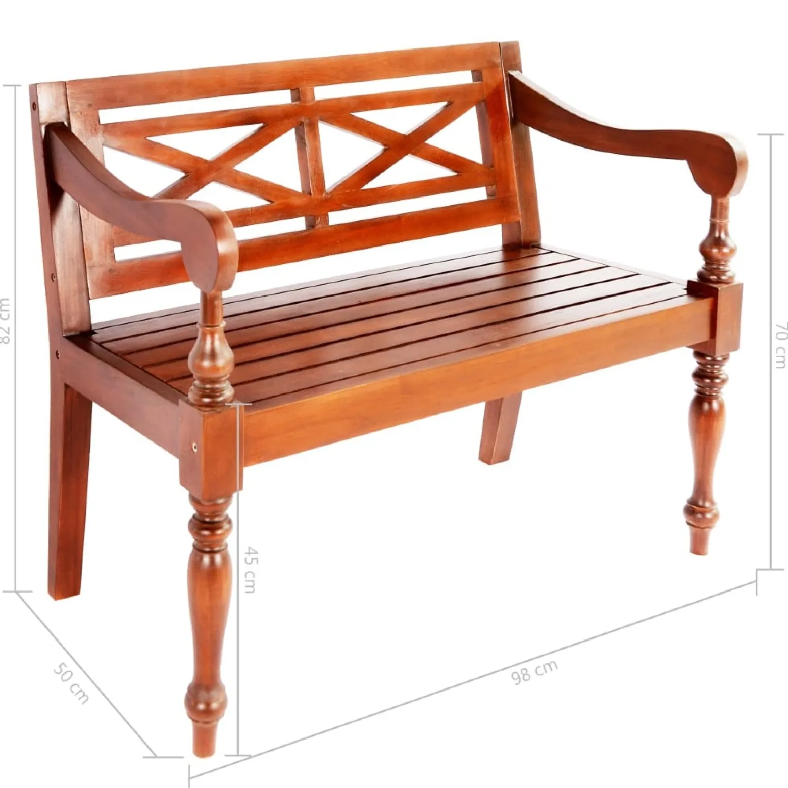 Ławka ogrodowa Brąz 98 cm Drewno vidaXL