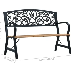 Ławka ogrodowa, 120 cm, drewno