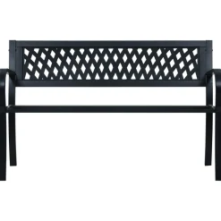 Ławka ogrodowa Czarny 125 cm Metal vidaXL