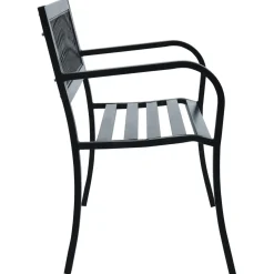 Ławka ogrodowa Czarny 125 cm Metal vidaXL