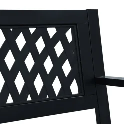 Ławka ogrodowa Czarny 125 cm Metal vidaXL
