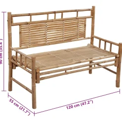 Ławka ogrodowa Czerwony 120 x 50 x 4 cm Bambus vidaXL