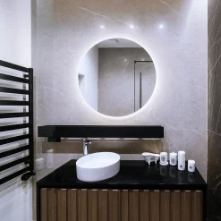 Łazienkowe Lustro LED fi 40 cm - światło neutralne Glamour
