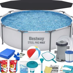 Basen ogrodowy stelażowy 305x76cm Bestway zestaw 15w1