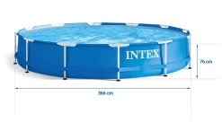 Basen ogrodowy stelażowy 366x76cm Intex zestaw 10w1