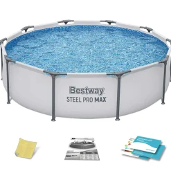 Basen stelażowy Bestway 56406 ogrodowy rodzinny 305x76 cm zestaw 4w1