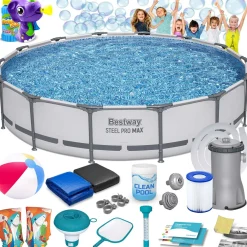 Basen stelażowy ogrodowy okrągły 427x84cm Bestway zestaw 17w1 z pompą 2026