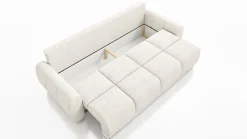 Biała kanapa pikowana z funkcją spania sofa rozkładana wersalka Honey 3