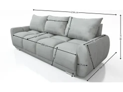 Biała kanapa pikowana z funkcją spania sofa rozkładana wersalka Honey 3