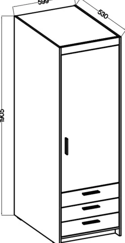 Biała szafa jednodrzwiowa 60 cm KUBA