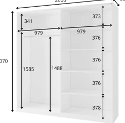 Biała szafa przesuwna 150 cm do sypialni ARLEN