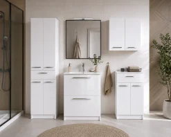 Biała Szafka do Łazienki 50cm 3 Szuflady Neo
