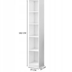 Biały regał stojący na książki loft 182 cm
