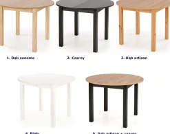 Biały okrągły stół rozkładany 102142 cm - Avrix