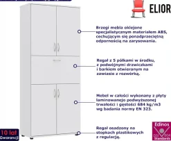 Biały regał biurowy z drzwiczkami - Orren