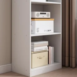 Biały stojący regał na książki wysoki nowoczesny loft