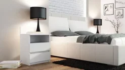 Biały stolik nocny z 2 szufladami - Tirix
