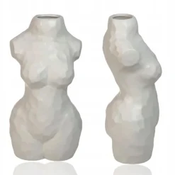 Biały Wazon na Bukiet Dekoracyjny Kobiece Ciało Flakon Kształt Kobiety 30cm