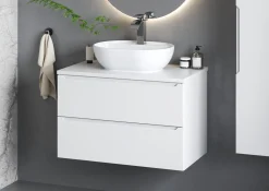 Biały Zestaw do Łazienki 80cm Szafka z Blatem Etna