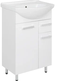 Biały Zestaw do Łazienki Stojący 55cm 6 Elementów Lupo
