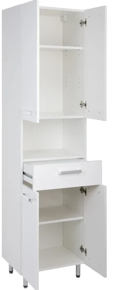 Biały Zestaw do Łazienki Stojący 55cm 6 Elementów Lupo