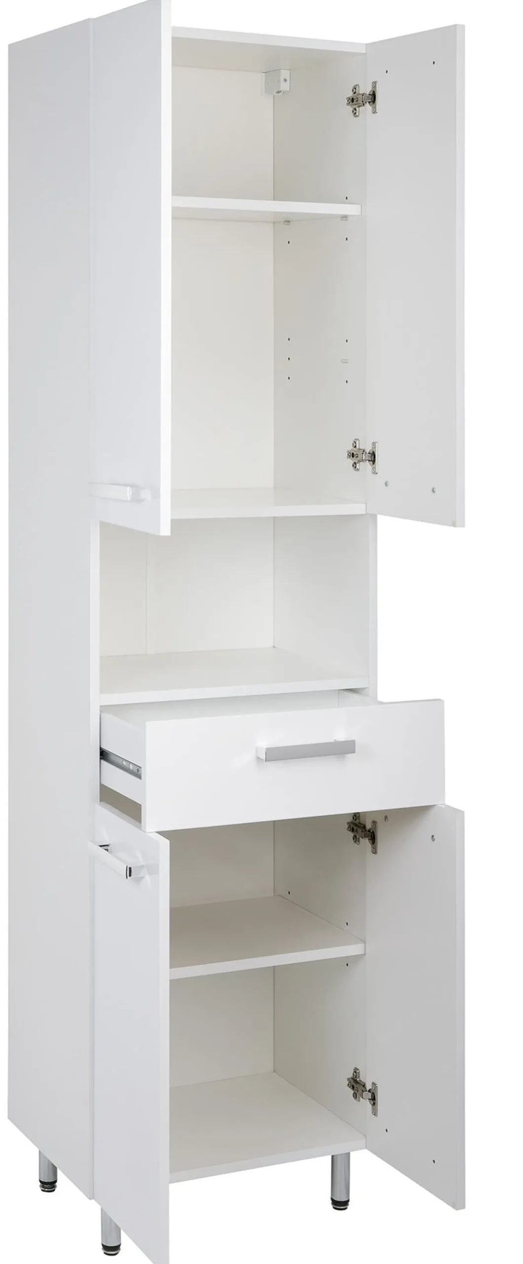 Biały Zestaw do Łazienki Stojący 55cm 6 Elementów Lupo