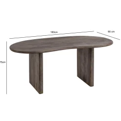 Biurko 180 cm Drewno Akacjowe Retro Biurko do Home Office w Kształcie