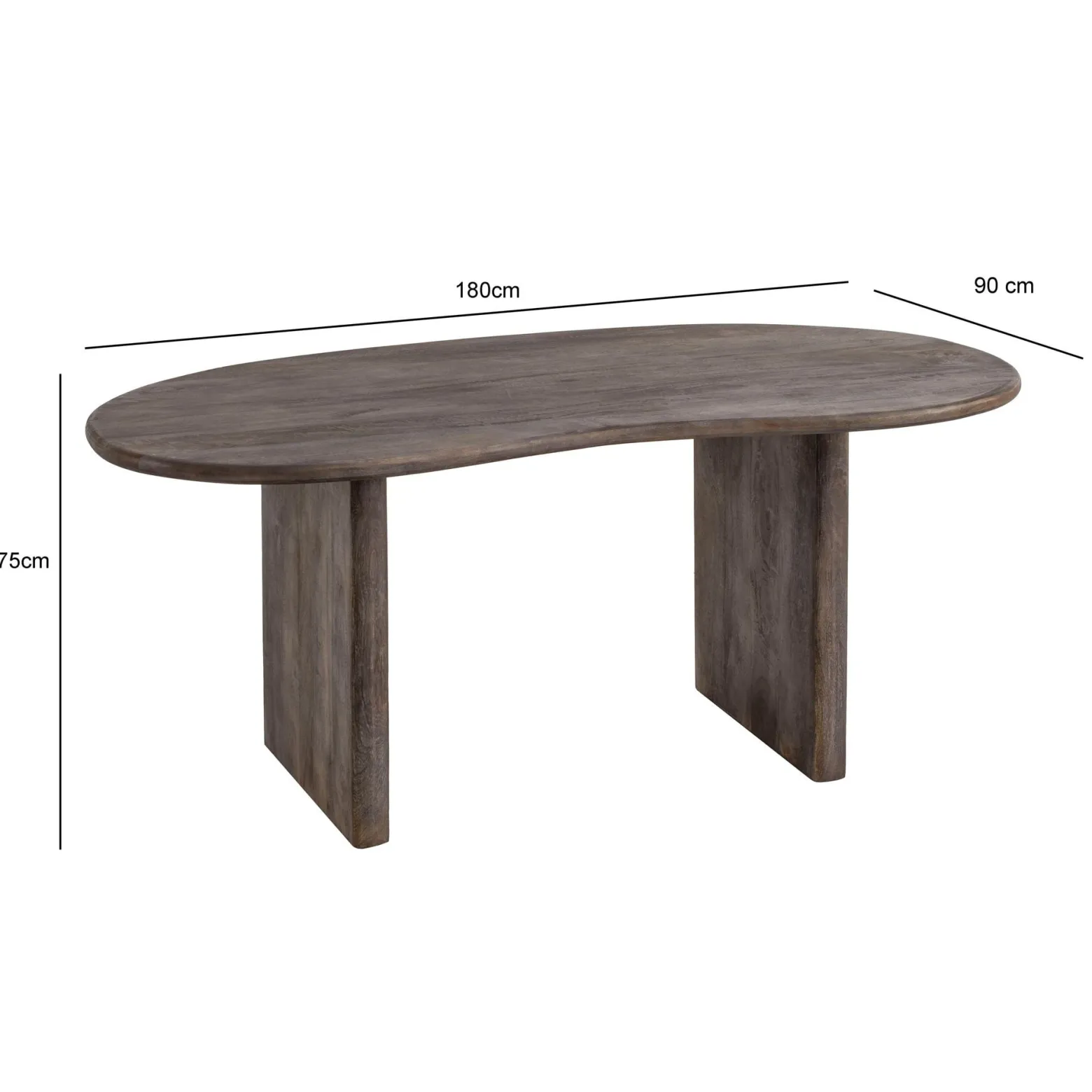 Biurko 180 cm Drewno Akacjowe Retro Biurko do Home Office w Kształcie