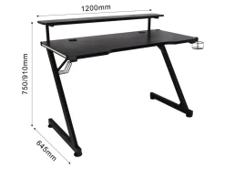 Biurko gamingowe Black 120 cm czarne