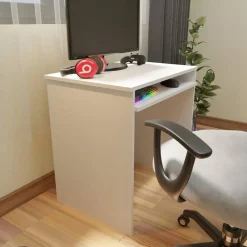 Biurko pod komputer EX3 białe półka pod klawiaturę