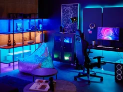 Biurko gamingowe LED 122x 60 RGB czarne