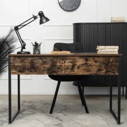 Biurko Komputerowe Młodzieżowe Drewniane Industrialne Loft Rustykalne ROSS